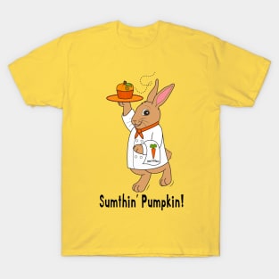 Sumthin Pumpkin: Cartoon Chef Rabbit T-Shirt